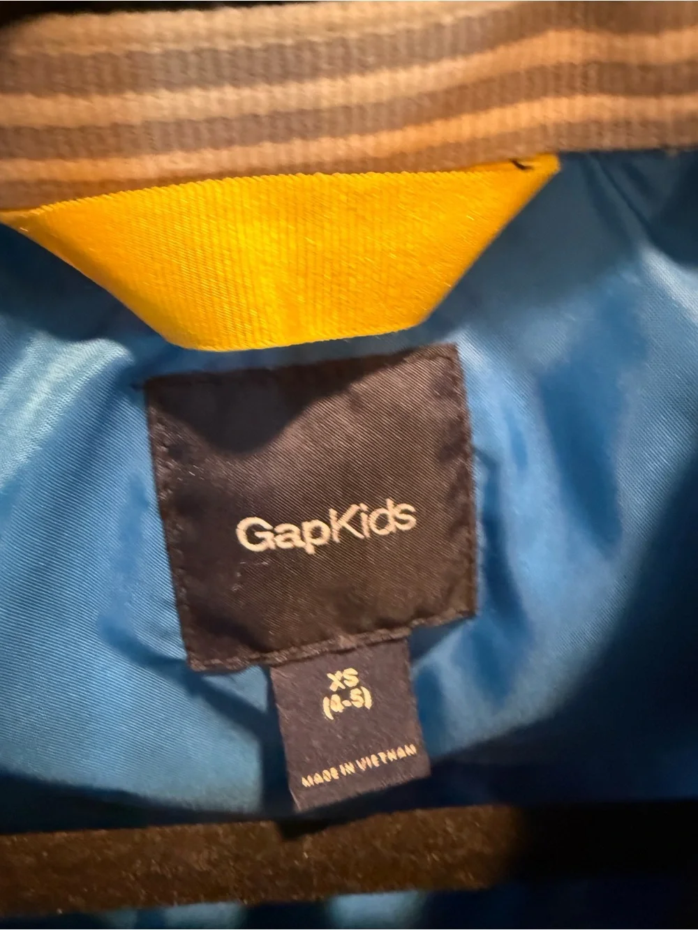 GAP Kids Jacket in Blue with Yellow Trim